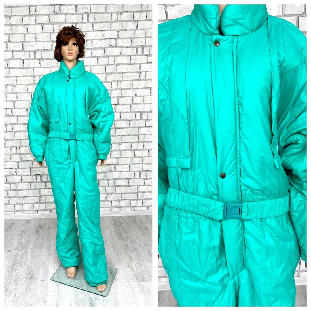 Womens Ski Suit Vintage Mens Ski Suit L/XL Mint Green Ski Suit Vintage