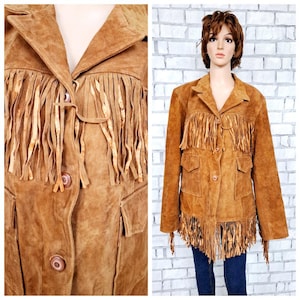 genuine Fringe Leather jacket 2XL Fringe blazer brown Leather blazer cowgirl blazer Western blazer Western jacket cowgirl jacket suede jacke