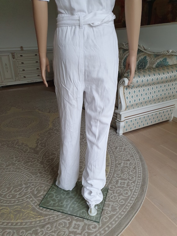 white Jumpsuit white Overalls Unisex One Piece wh… - image 10