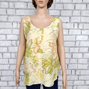 Yellow  world map print top XL womens tank top world map blouse world map print shirt womens shirt womens blouse summer beach top
