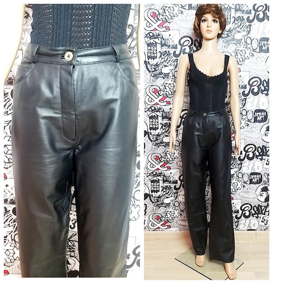 womens Leather pants M Leather Clothing black Leat