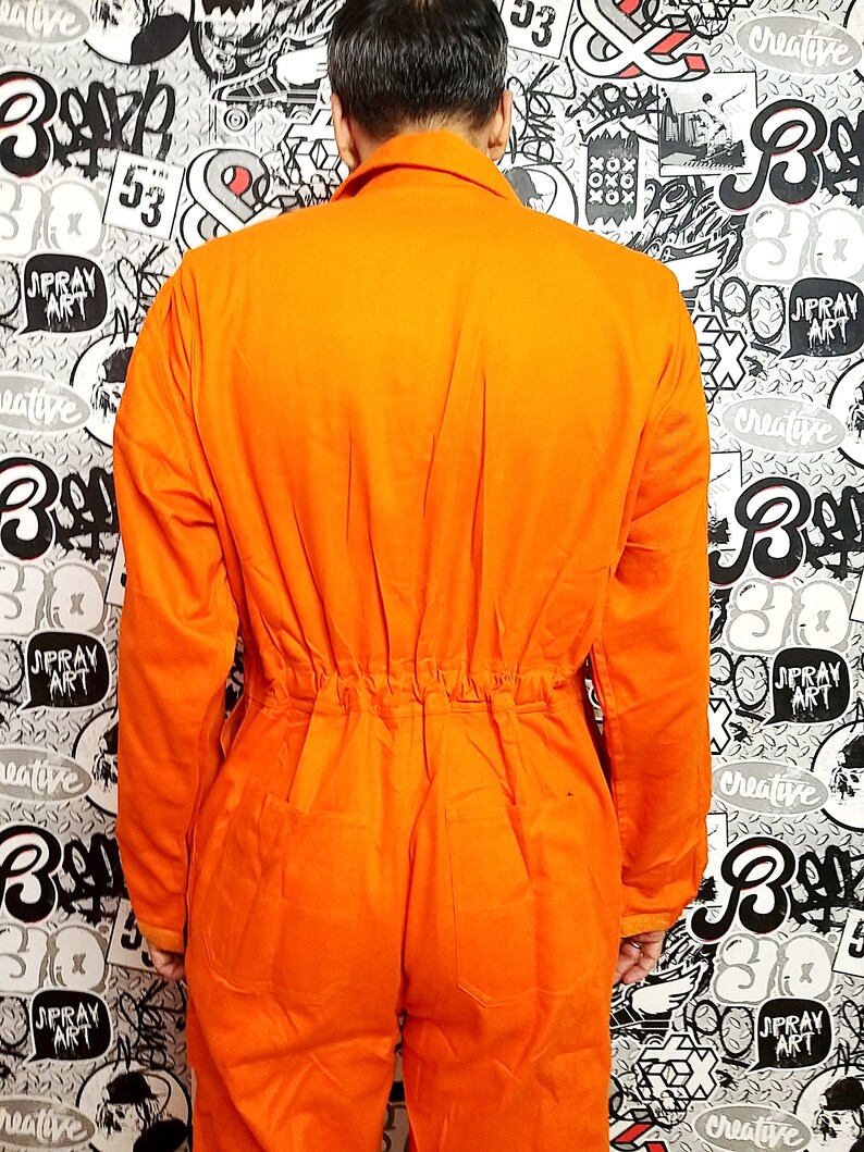One Piece orange Coveralls vintage orange Jumpsuit mens Overalls mens Coveralls utility workwear mechanic uniform XL