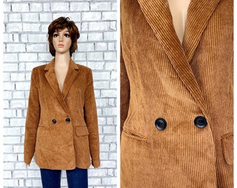 Brown Corduroy Jacket M corduroy blazer Women's blazer Women's Clothing Boho blazer Hipster blazer work blazer Everyday cotton button blazer