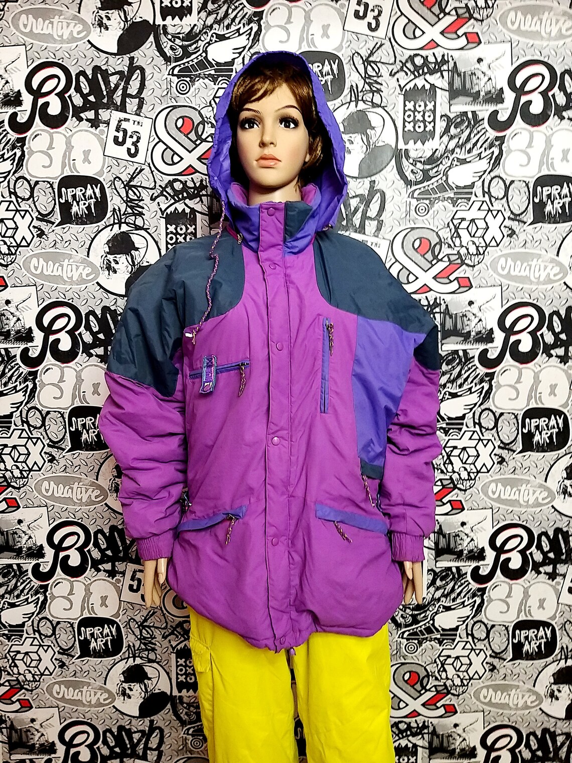 Retro Ski Jacket Womens Clothing Purple Warm Jacket Winter Etsy