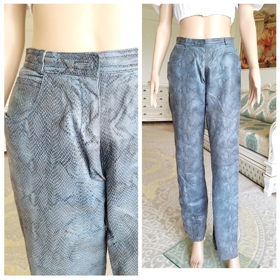 Leather Clothing snake print Leather pants S cowg