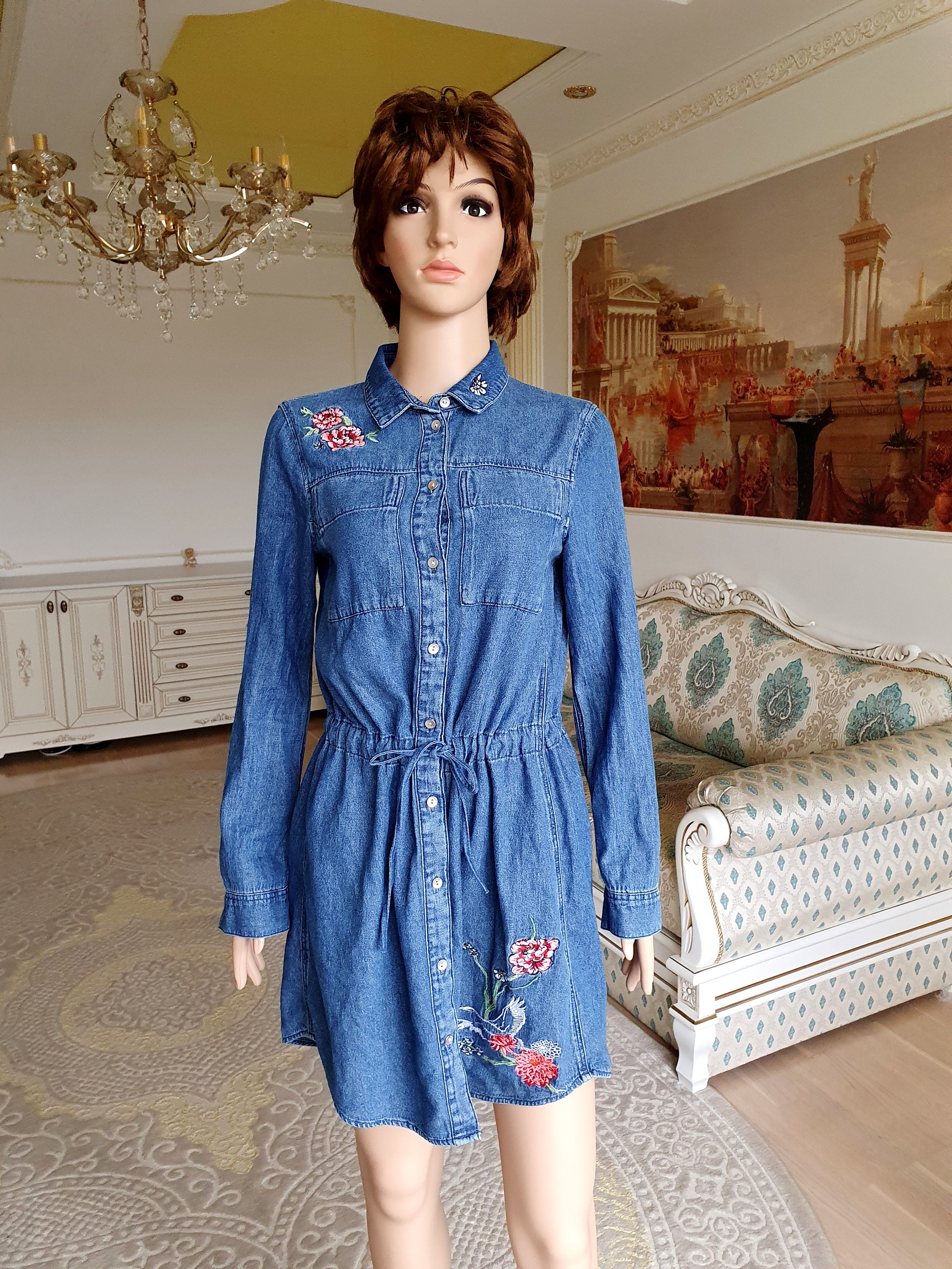 Sister Gift Jean Dress Denim Dress Womens Dress Shirt Dress