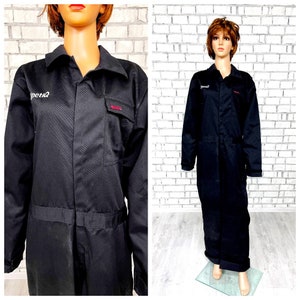 UNISEX One Piece Black Coveralls vintage  Black Jumpsuit mens Overalls mens Coveralls utility workwear mechanic uniform  M