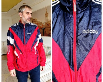 Adidas Jacket men Jacket Adidas windbreaker red blue Jacket Sport coat athletic jacket top track suit top travel outdoor jacket track top XL