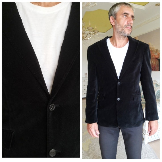 black velvet blazer mens outfit