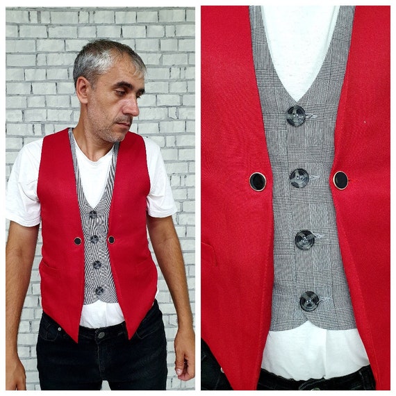 Red dress shop vest mens