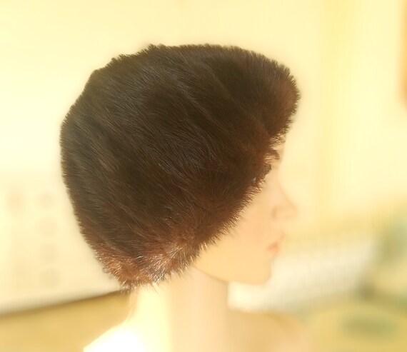 Mink Fur Hat brown fur hat winter hat warm hat wi… - image 6