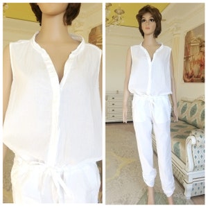 Regalo de Navidad mujeres Coveralls M One Piece blanco Coveralls mujeres Jumpsuit mujeres mujeres verano Ropa playa Ropa blanca Ropa L