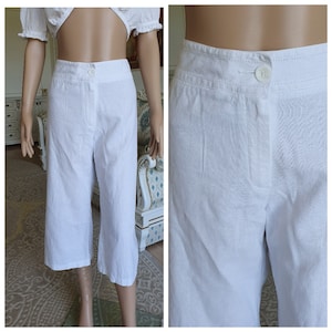 wide leg linen pants linen Clothing White linen pants White pants XL womens linen trousers womens Pants White trousers Cropped Pants