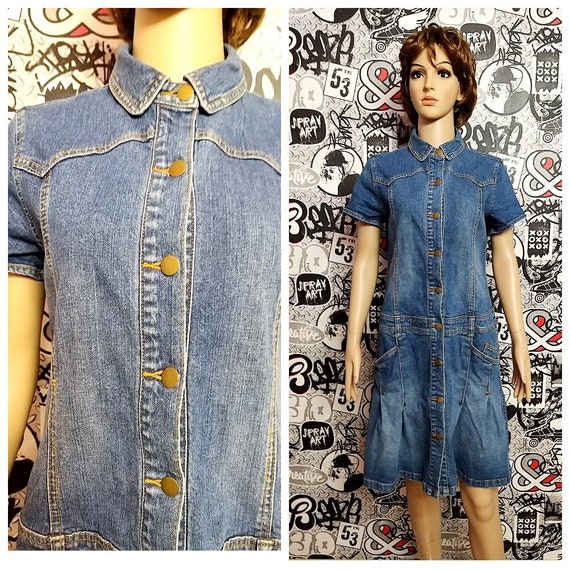 sister Gift jean dress Denim dress womens dress mi