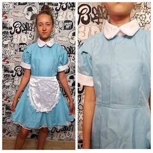 girl dress alice in wonderland dress Wonderland Costume alice cosplay blue dress fancy dress halloween Clothing halloween costume alice dres