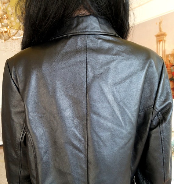 womens Leather Clothing black leather coat womens… - image 4