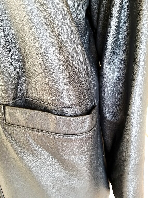 black leather coat womens Leather coat Leather tr… - image 6