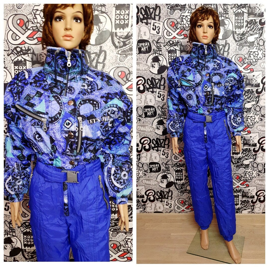 Overall Ski Suit Purple Ski Suit S Womens Ski Suit Womens Etsy