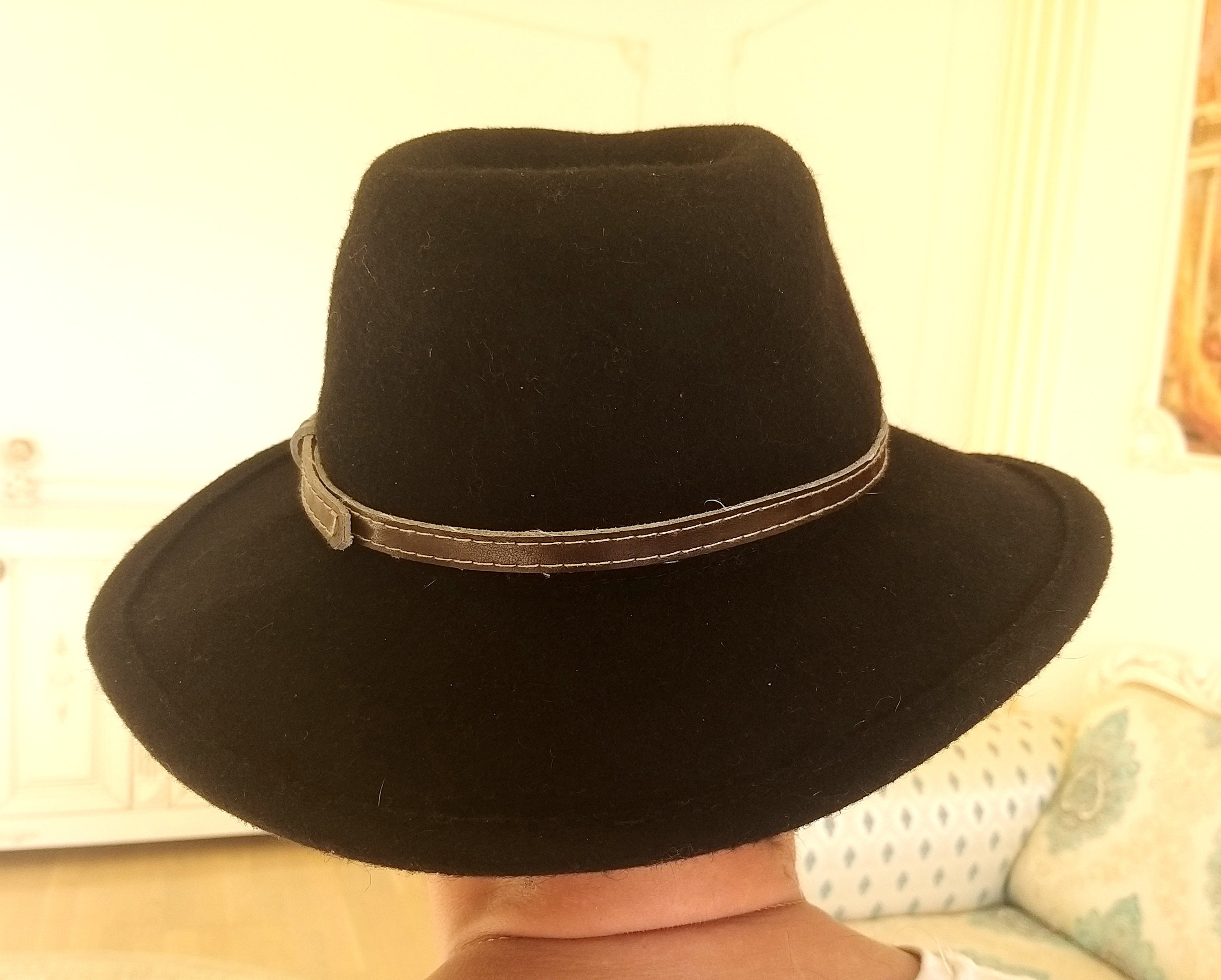 Mens Hat mens Fedora Hat black Pillbox Hats Felt Hat vintage Etsy