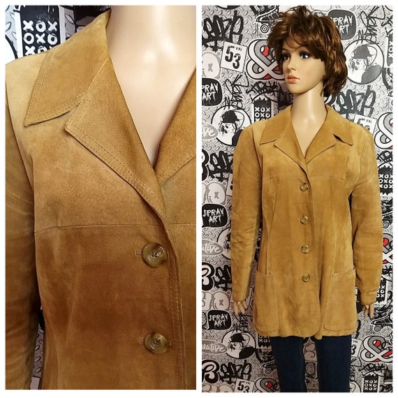 womens blazer camel suede blazer womens Leather b