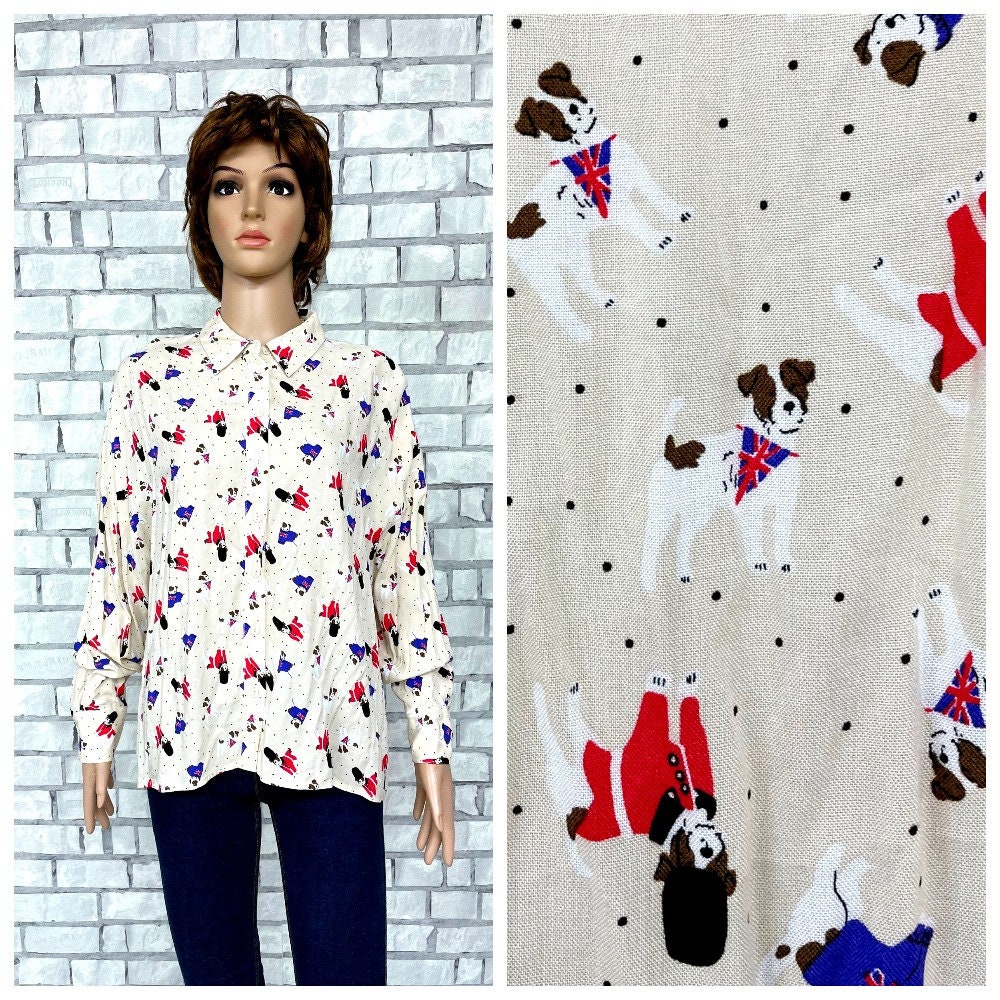 Jack Russell terrier print Blouse animal shirt minimalist blouse 2XL women blouse dog shirt dog print blouse animal print top animal blouse