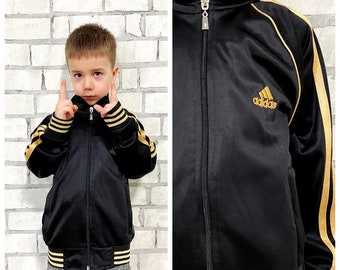 6-8 years kids Adidas Sports sweatshirt Zipper Vintage kids Adidas jacket kids track suit top travel jacket kids Adidas windbreaker