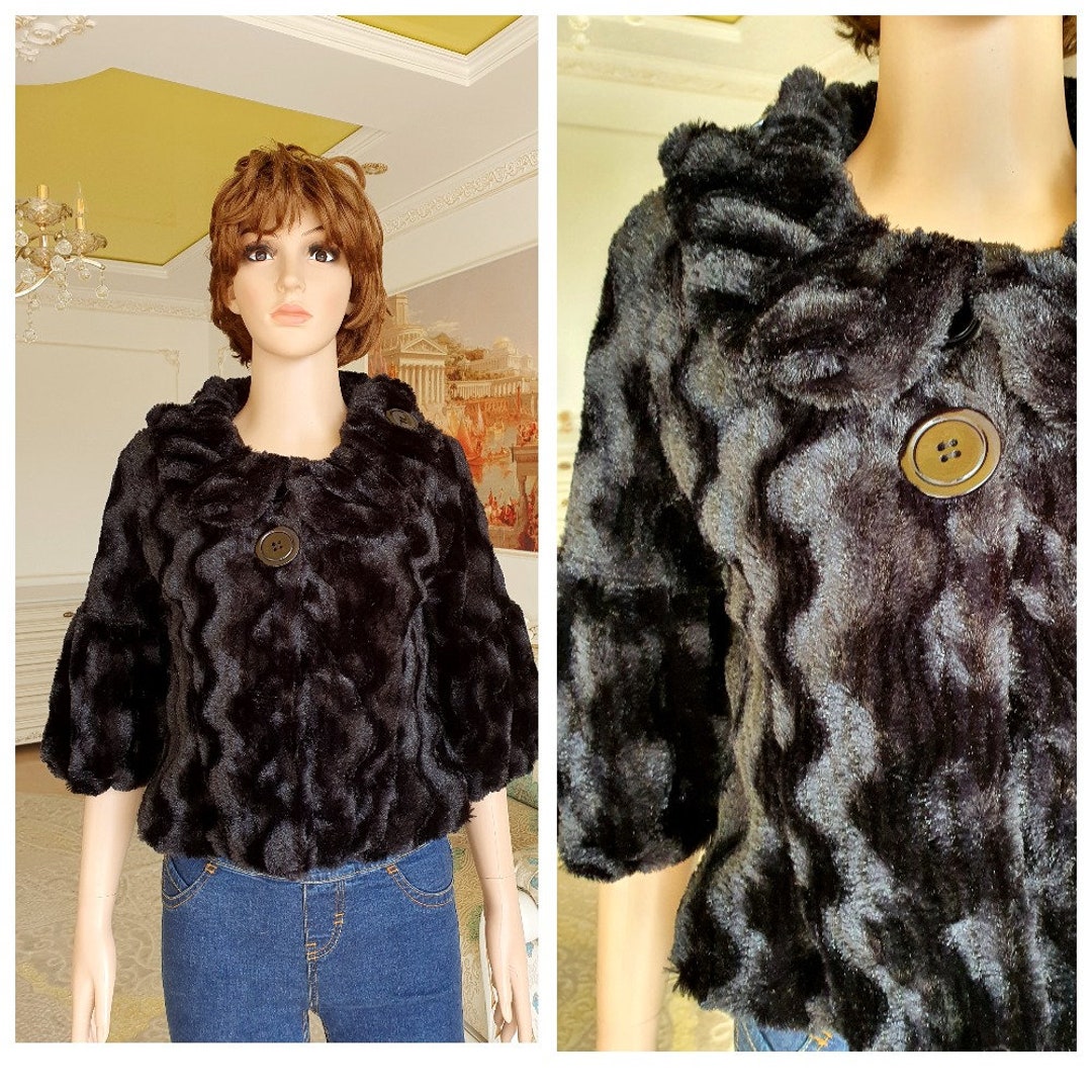 Faux Fur Bolero Black Bolero S Shrug for Dresses Black Shrug Etsy