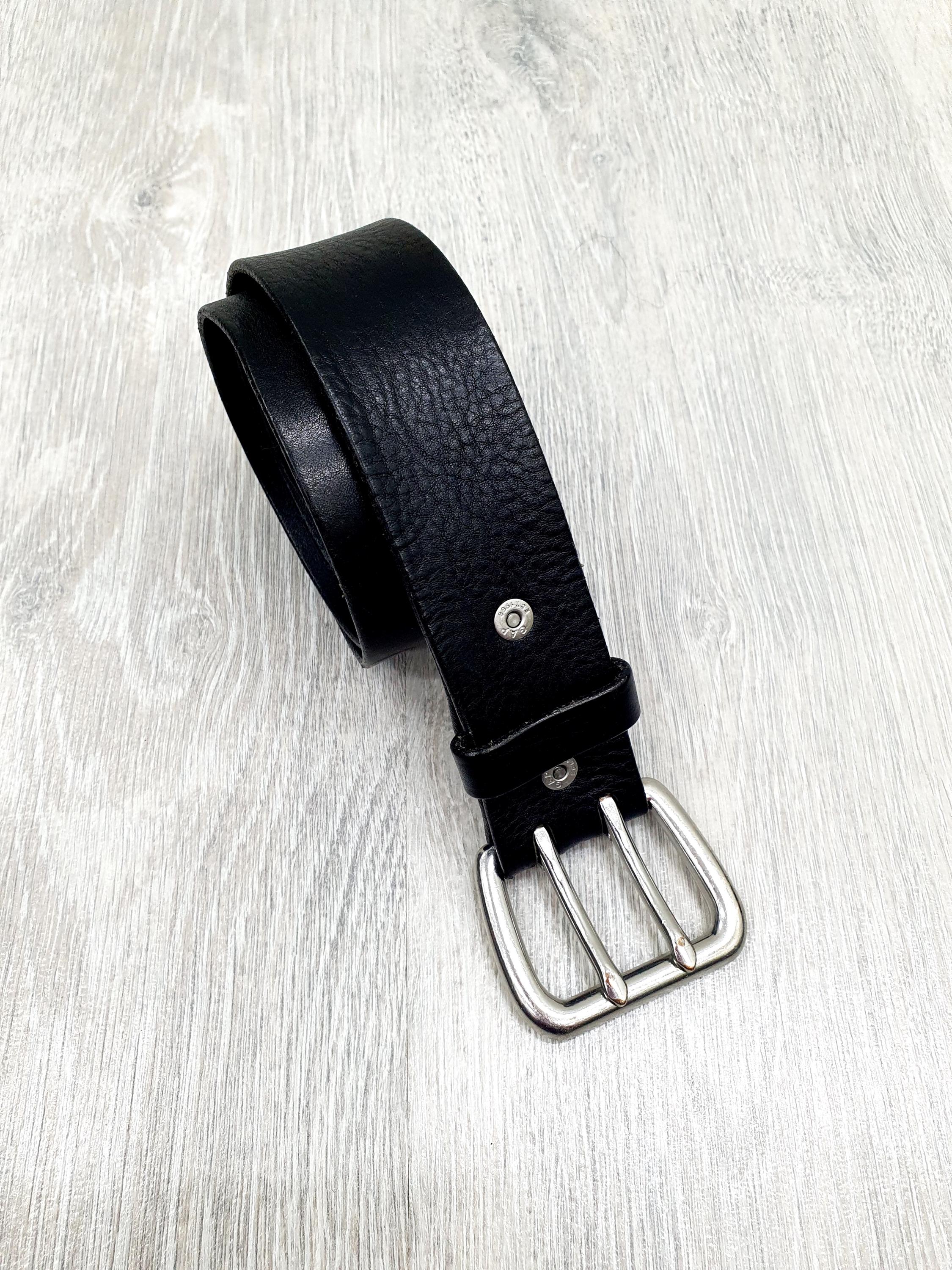 Vintage GAP Genuine Cow Black Leather Belt L Mens Genuine 