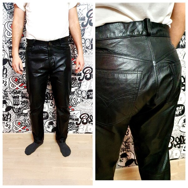 Leather Pants Men Etsy