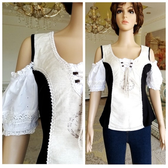 oktoberfest clothing Dirndl Blouse Crop Blouse fol