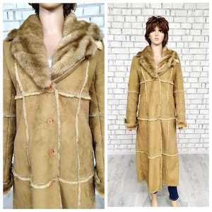 winter Outerwear brown coat faux fur coat S sheepskin coat womenS coat winter coat Long coat  warm coat
