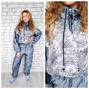 Gray ski suit S Vintage Warm Clothing Skiing Suit  Ski Wear Winter Snowsuit snow Sports suit Winter Clothing Warm suit