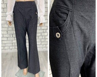 womens pants  Striped Pants Chino pants hight waist pants wool pants winter pants Retro Pants Wide Pants Golf Pants warm Pants Gray Pants L