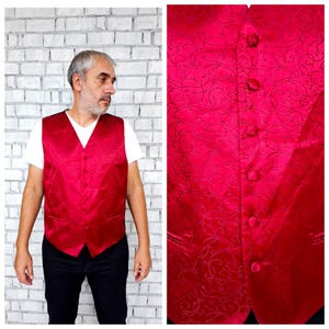 burgundy paisley Vest 2XL Victorian Vest Gothic Steampunk Vest  boho vest mens vest wedding mens waistcoat vest suit Vest patterned vest