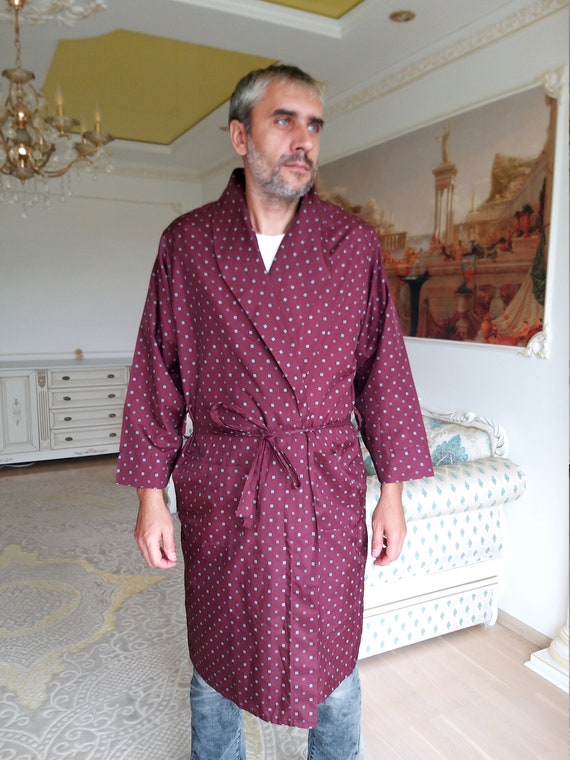 father's day gift Burgundy robe mens robe mens ki… - image 2