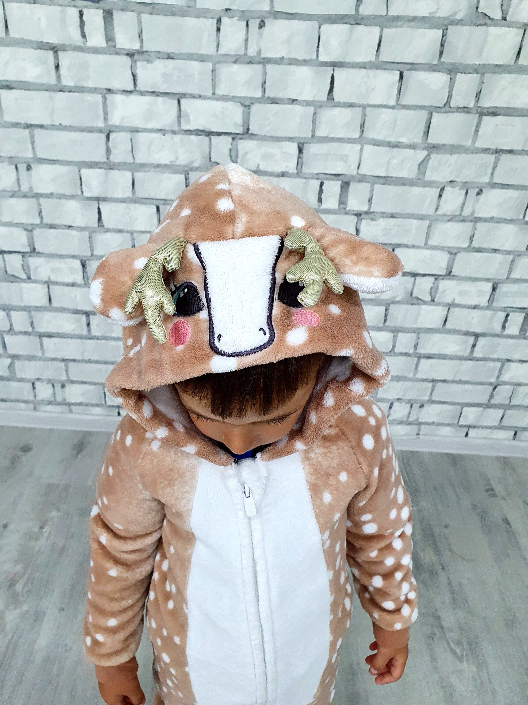 4T Kids Bambi Costume Halloween Costume Animal Costume Toddler Costume Deer Reindeer Costume Kigurumi Pajamas Sleepwear Cosplay Etsy UK