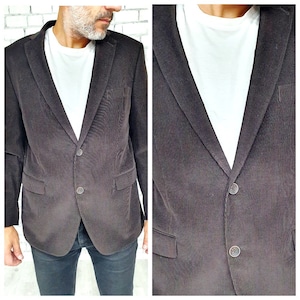 brown jackets mens corduroy jacket Mens jacket Vintage Mens brown blazer Sports Coat Suit jackets Mens classic blazer evening jacket L