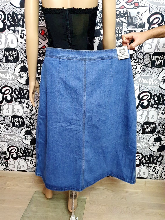 Button up Denim Skirt Womens Skirt Maxi Skirt Blue Denim Skirt Vintage Long Denim Skirt Jeans Skirt 3XL Etsy Israel