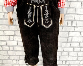Black Oktoberfest Clothing M/L Oktoberfest Costume Leather Lederhosen  Black Lederhosen Bavarian short German  trachten Oktoberfest Trouser