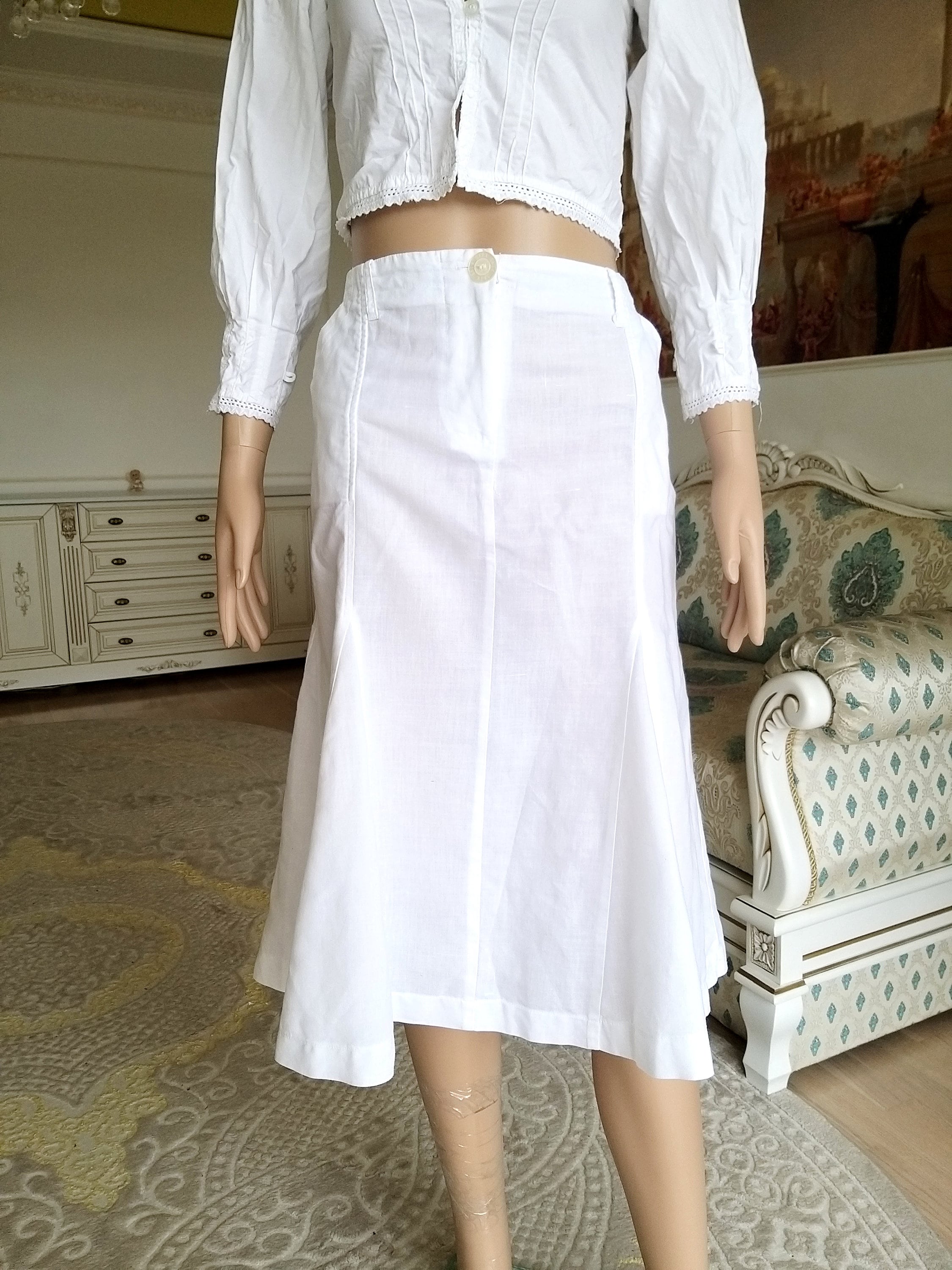 Gap white linen clearance skirt