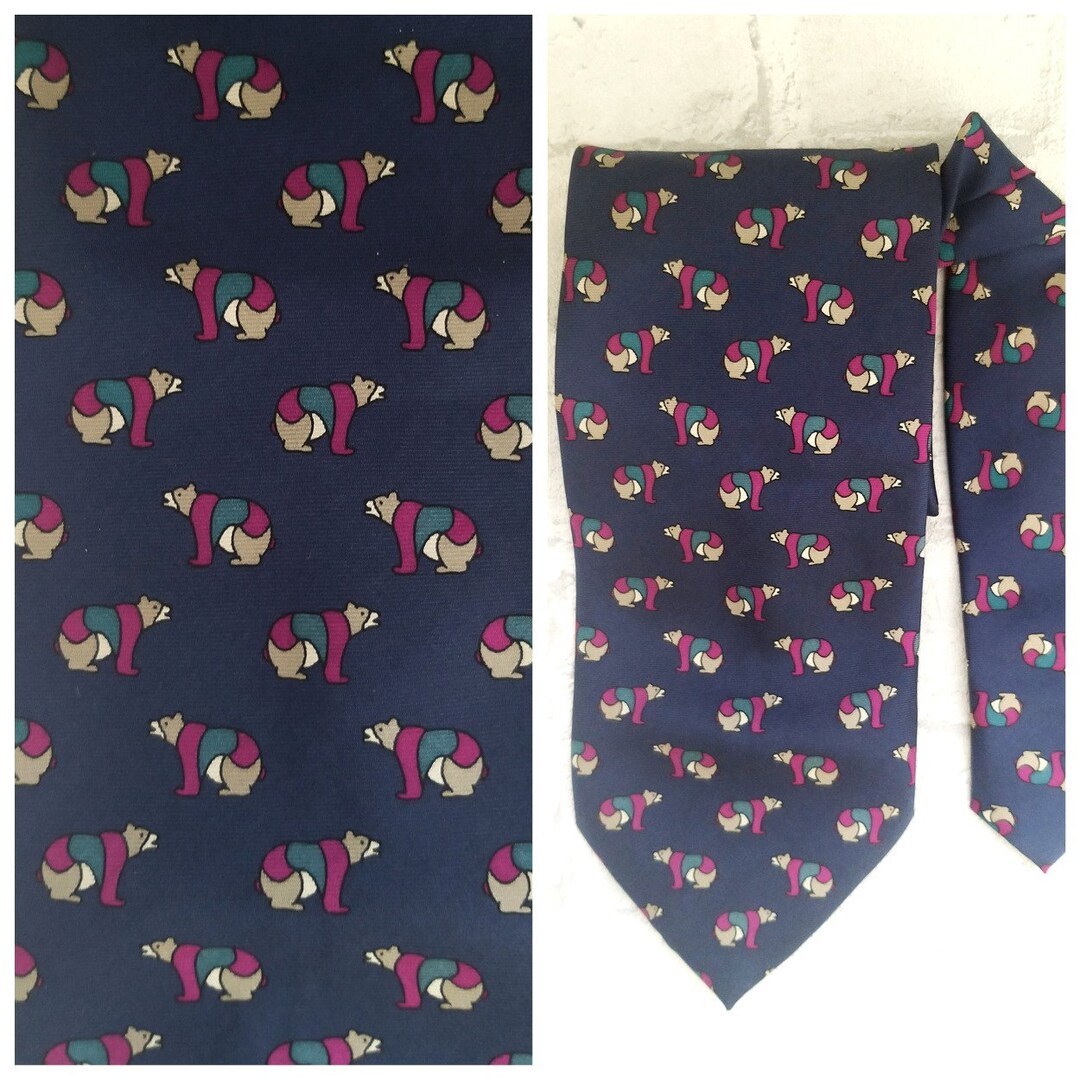 Silk Tie Animal Tie Animal Necktie Horse Print Tie Vintage Mens Necktie ...