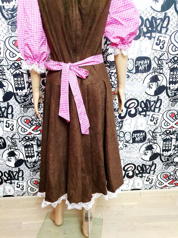 pink Gingham Dirndl Dress Oktoberfest Clothing pi… - image 10