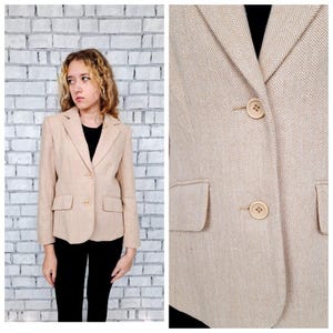 Womens blazer S Beige Jacket Beige blazer Womens Jacket Wool blazer Formal jacket tweed jacket Wool Jacket suit blazer Evening blazer