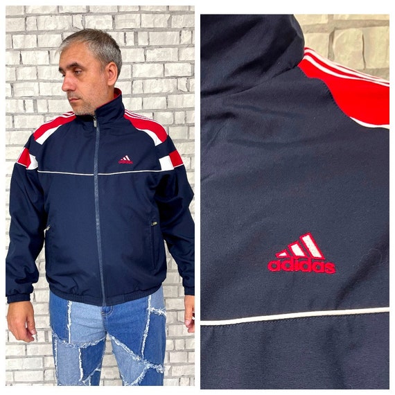 Adidas Jacket Men Jacket Adidas Windbreaker Navy Blue Jacket Sport Coat Athletic Jacket Top Track Suit Top Travel Outdoor Jacket L Etsy Ireland