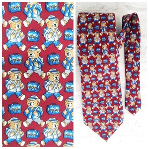 Christmas Gift groomsmen tie Mens Necktie Mens tie bear tie animal tie animal Necktie teddy bear print tie wedding tie  animal print