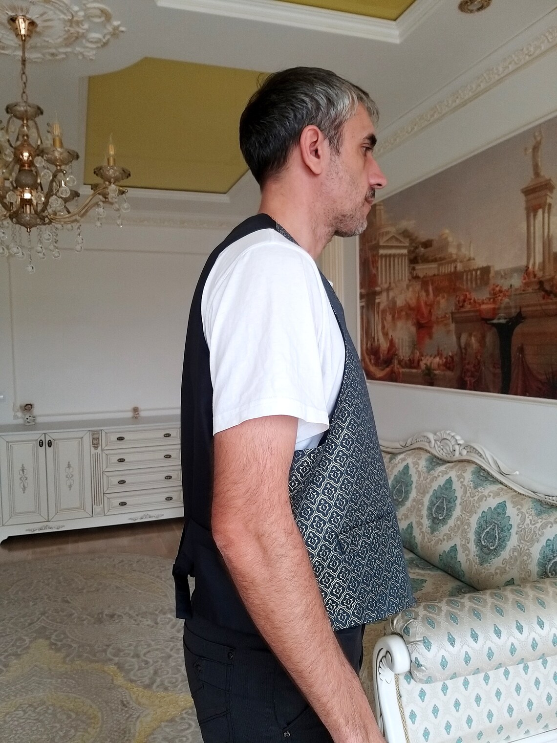 Mens Vest Wedding Vest Patterned Vest Mens Boho Vest Mens Etsy