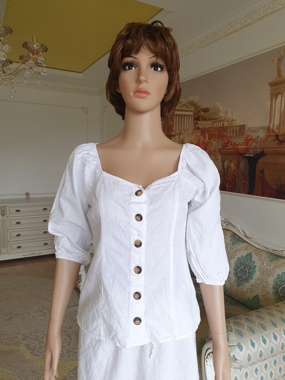 dirndl top Dirndl Blouse Crop Blouse M folk blous… - image 2