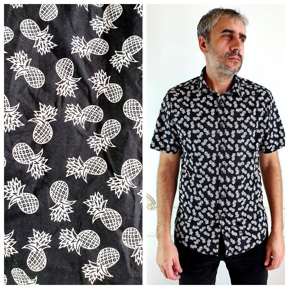 Tropical Print Shirt Pineapple Print 