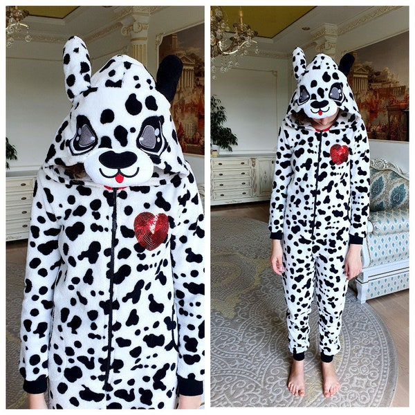 101 dalmatiens costume enfants costume chien costume chien Kigurumi Cosplay halloween costume chien pyjamas vêtements de nuit combinaison animal onesie