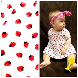 strawberry print dress 6-9m Baby dress girl dress Kids dress child dress toddler dress summer outfit fruit dress red white children dress
